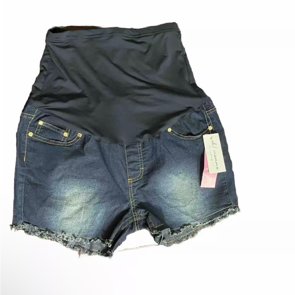 Oh! Mamma Maternity Frayed Shorts, Women's Size M